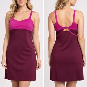 Intimately Free People Mini Dress Womens L Bodycon Stretch Maroon Magenta